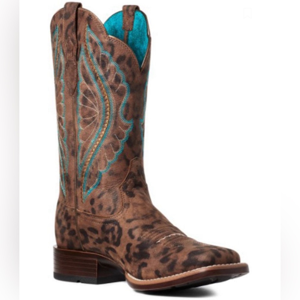 Ariat Brown and Turquoise Heeled Boots